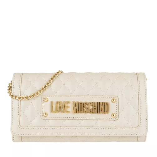 Love Moschino Quilted Nappa Pu Wallet Chain Avorio Wallet On A Chain