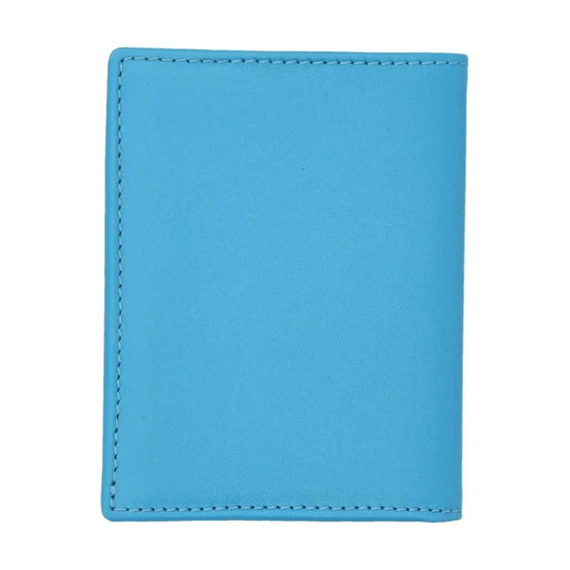 Comme des Garcons Geldbörse Blue Cowhide Cardholder With Multiple Slots Blue