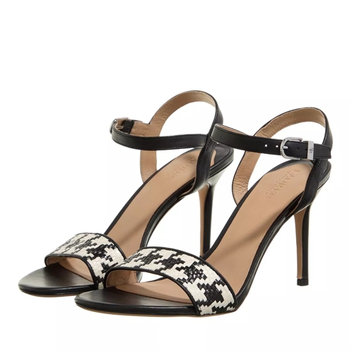 Lauren Ralph Lauren Gwen Sandals Heel Sandal Houndstooth Cream/Black/Black Strappy Sandal