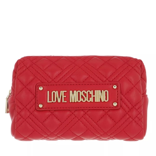 Love Moschino Bustina Quilted Nappa Pu  Rosso Make-Up Täschchen