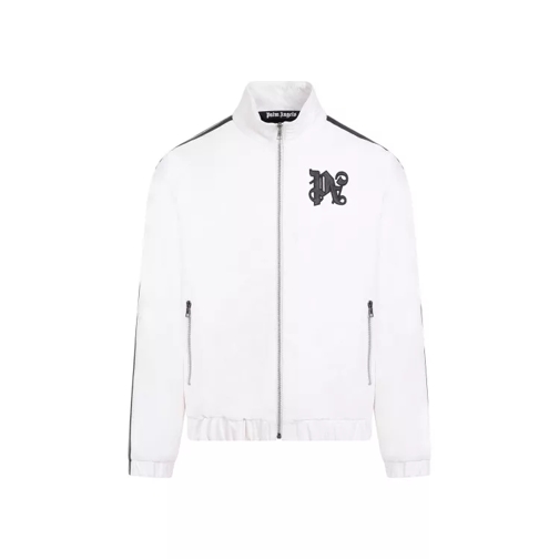 Palm Angels Monogram Off White Leather Jacket White 