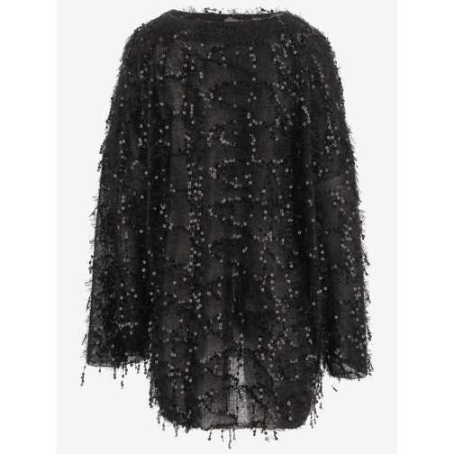 Niccolò Pasqualetti Langärmelige Oberteile Long Sleeve T-Shirt With Sequin Pattern Black (Image 2)