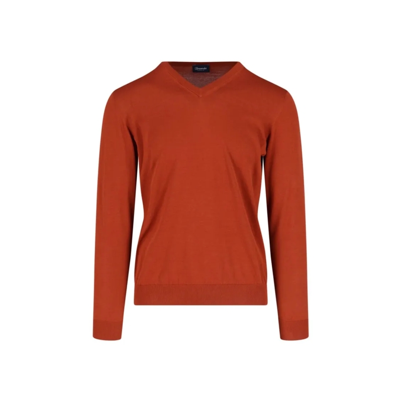 Drumohr Pull V-Neck Sweater – Orange Orange