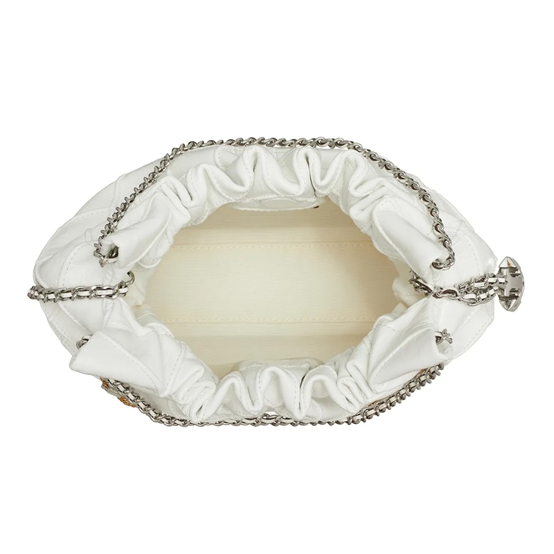 Tory Burch Hobo Bag Fleming Distressed Mini Hobo Bag Blanc(Image 4)