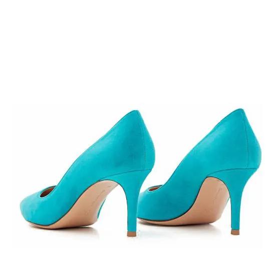 Thumbnail - Gianvito Rossi Hohe Schuhe - Turquoise Suede Pumps - Gr. 41 (EU) - in Blau - für Damen
