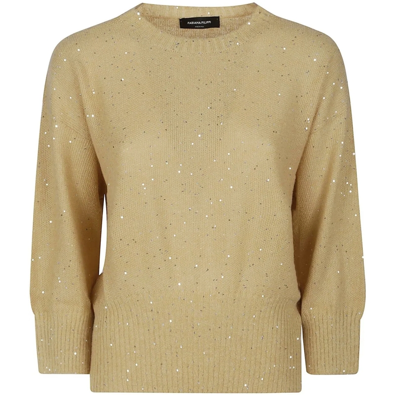 Fabiana Filippi Sweat-shirt Round Neck Sweater Metallic silber