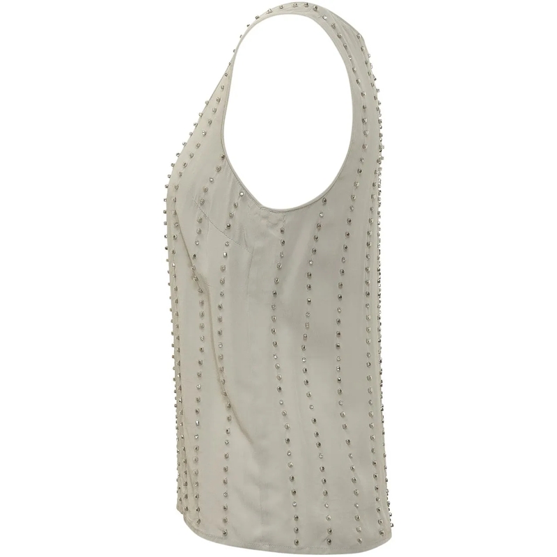 Pinko Top Top Senza Maniche con Applicazioni taupe(Image 3)