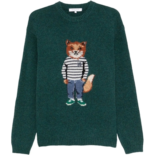 Maison Kitsune Trui dressed fox intarsia jumper divers mehrfarbig