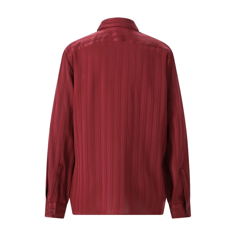Saint Laurent Bluse Oversize-Bluse aus Seide rot(Image 2)