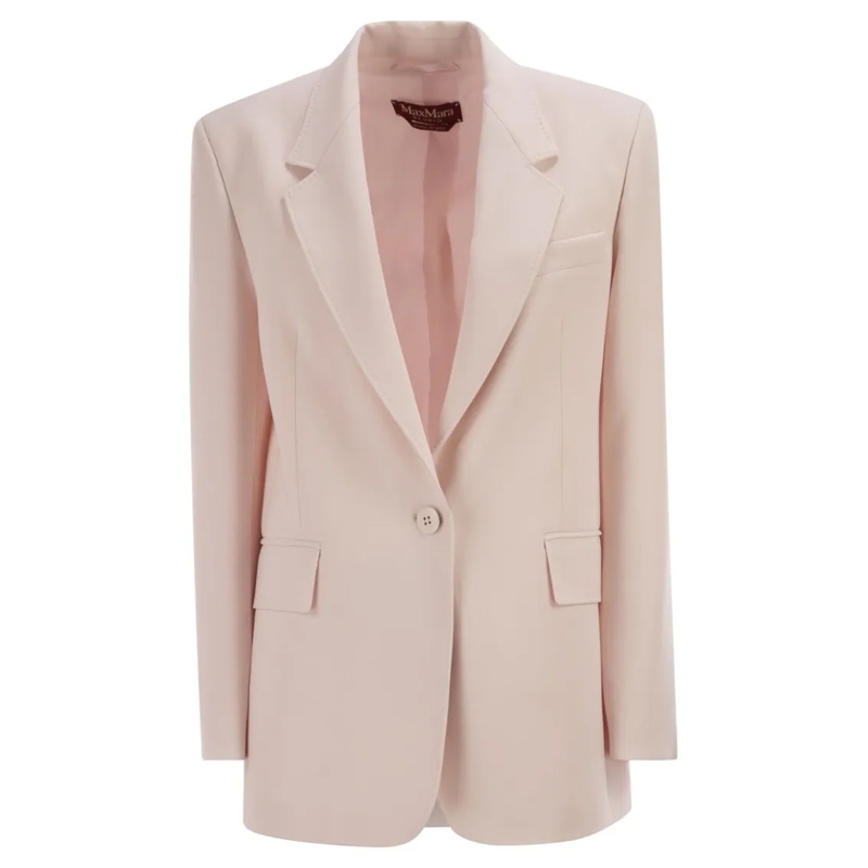 Max Mara Blazer Mstbosco - Single-Breasted Cady Blazer Neutrals