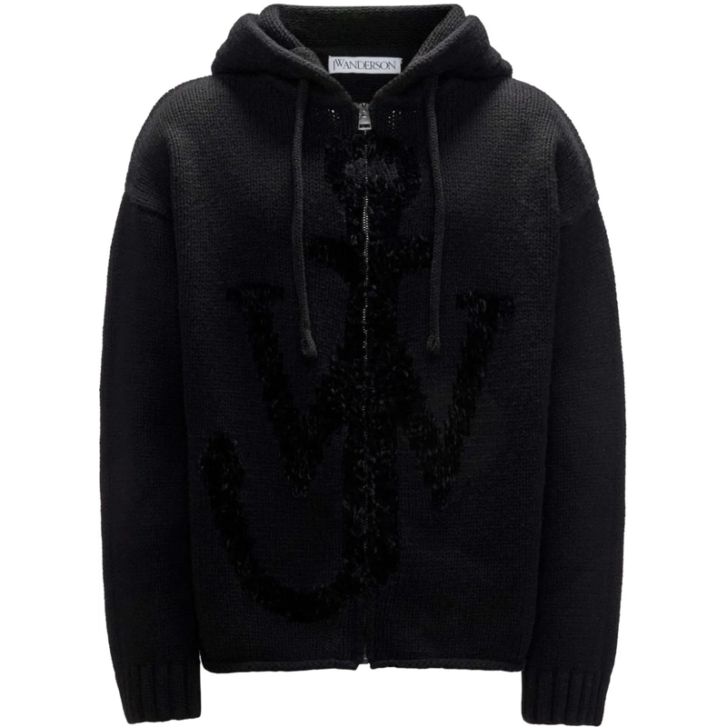 J.W.Anderson Sweatshirt hoodie zippe a logo 2 schwarz