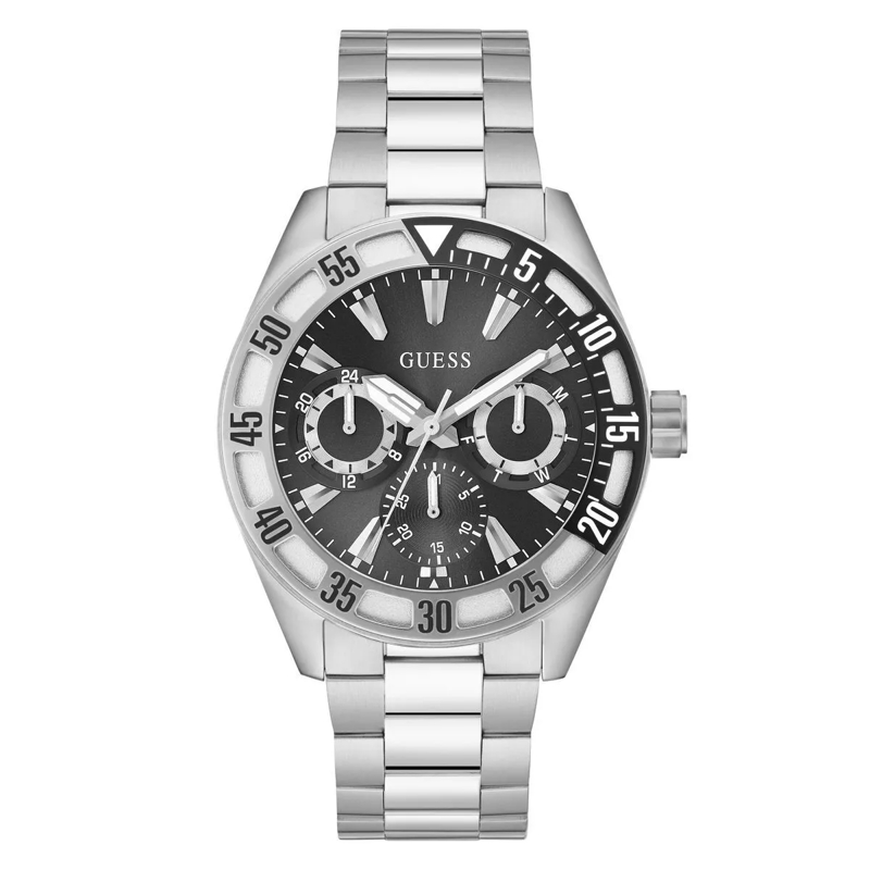 Guess Quarzuhr Quarz-Analoguhr Letterman silber
