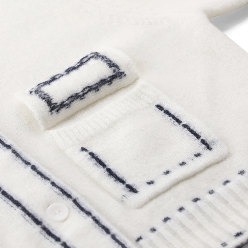 Hemisphere Strickjacke Kurzarm-Strickjacke aus Kaschmirmix weiß(Image 5)