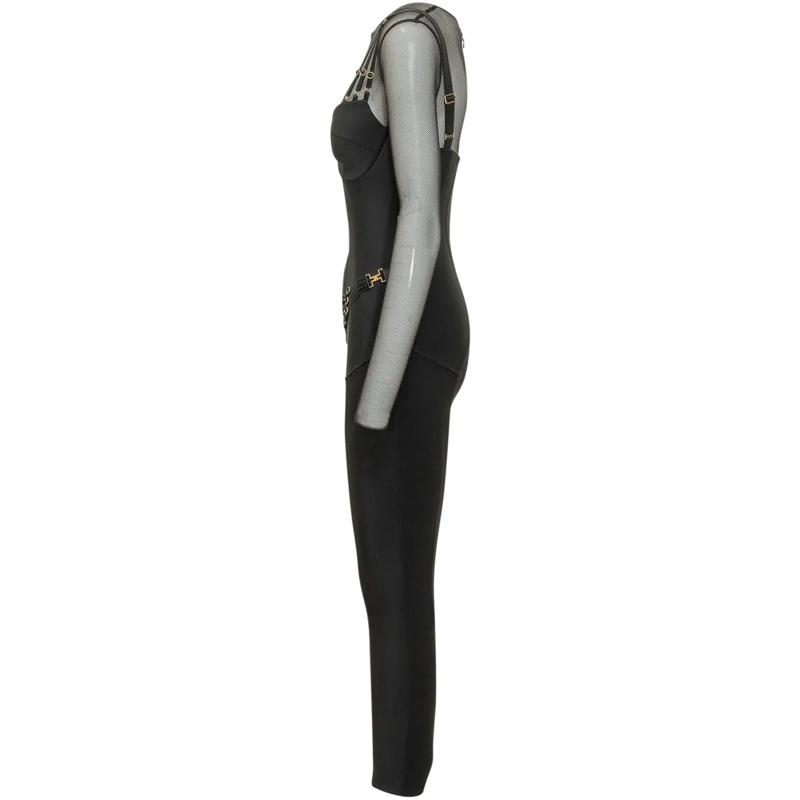 Elisabetta Franchi Jumpsuit Tuta Con Rete schwarz(Image 3)