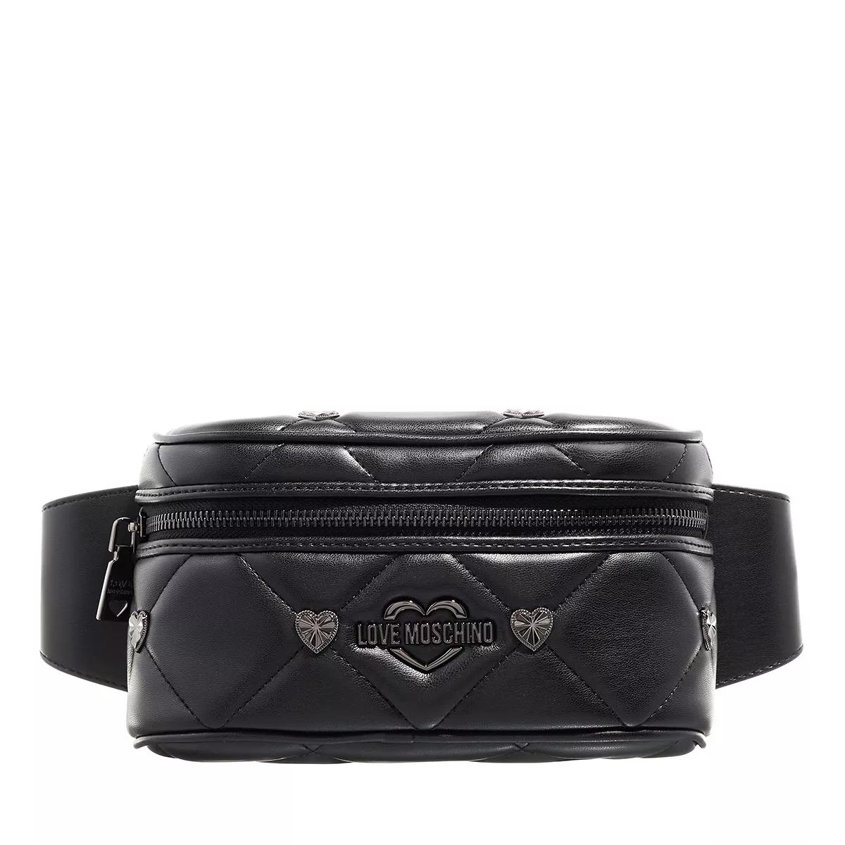 Love Moschino Jewel Heart Black Belt Bag