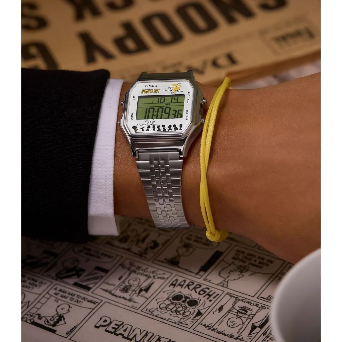 Thumbnail - Timex Uhren - Quarz-Digitaluhr Timex X Peanuts T80 75Th Annivers - Gr. unisize - in Silber - für Damen