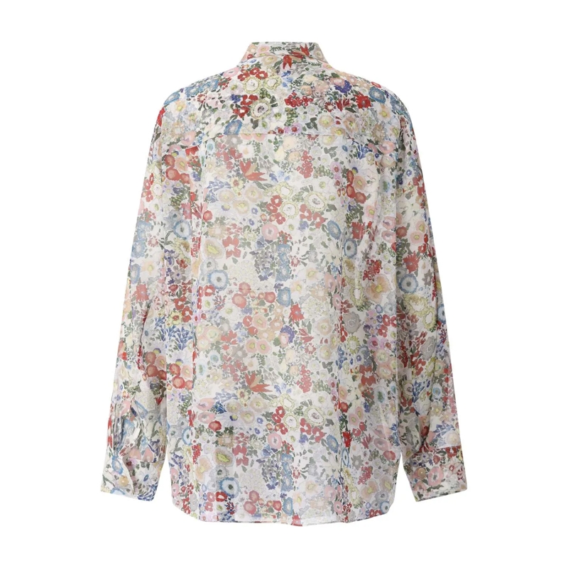 Khaite Bluse Bluse Goya mit Blumenprint Creme(Image 3)