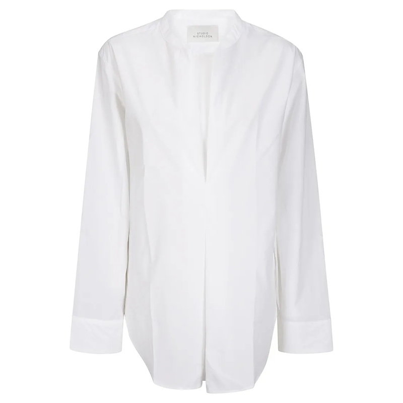 Studio Nicholson Overhemd Inverted Pleat Shirt White