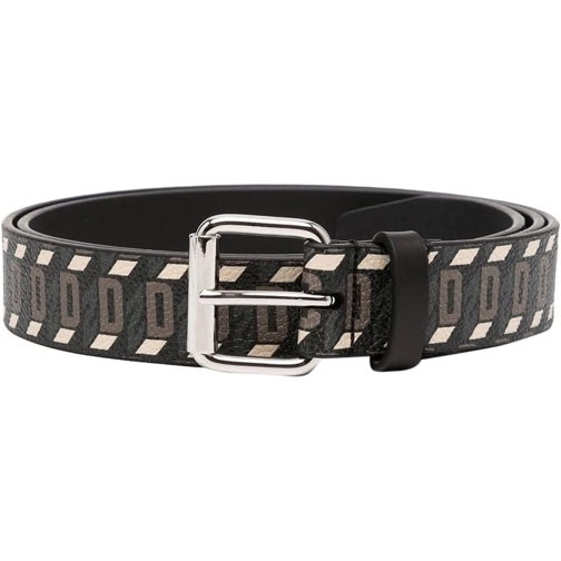 Dsquared2 Gürtel Monogram Logo Leather Belt schwarz