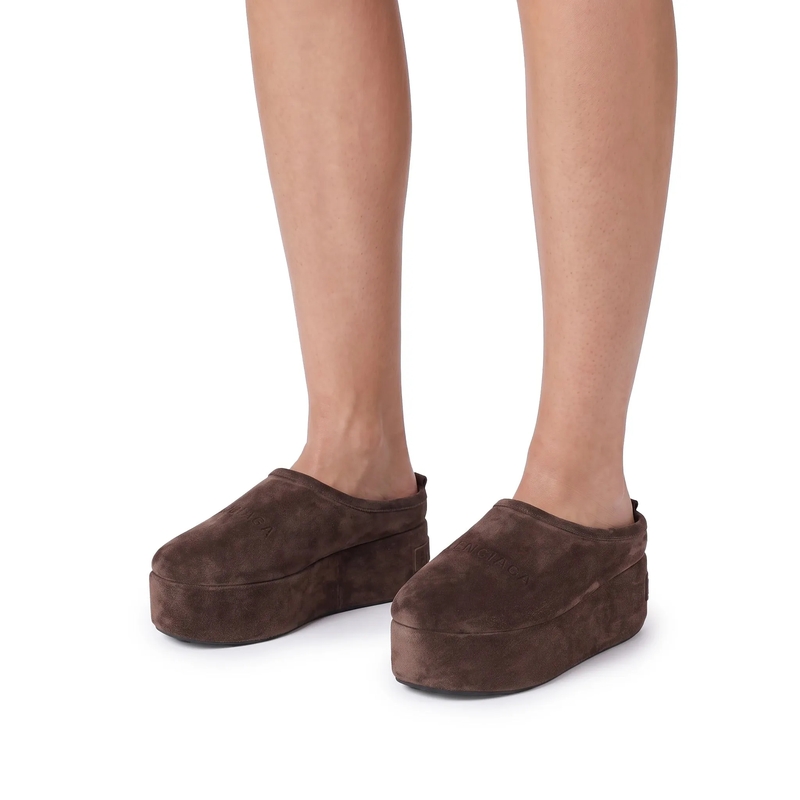 Balenciaga Schoenen Slipper aus Leder braun(Image 2)