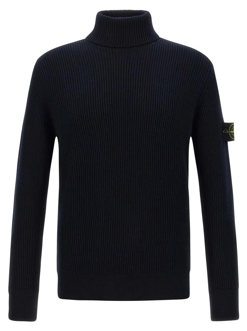 Stone Island - Ribbed Sweater - Größe L - schwarz