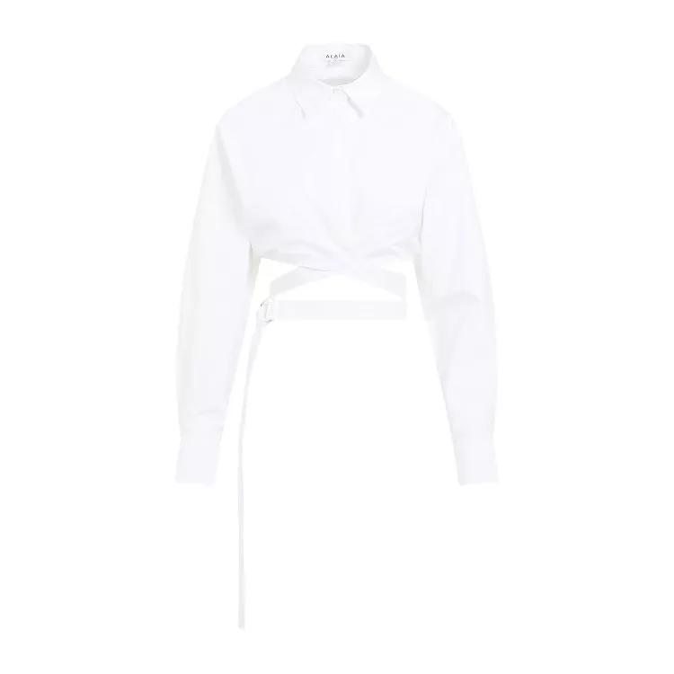 Alaia - White Cotton Crossed Shirt - Größe 36 - white