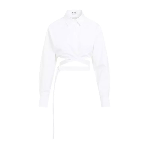 Alaia White Cotton Crossed Shirt White 