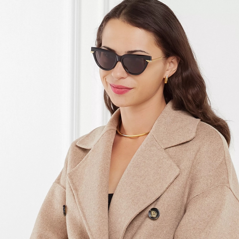 Bottega Veneta Sonnenbrille BV1265S BLACK-GOLD-GREY(Image 2)
