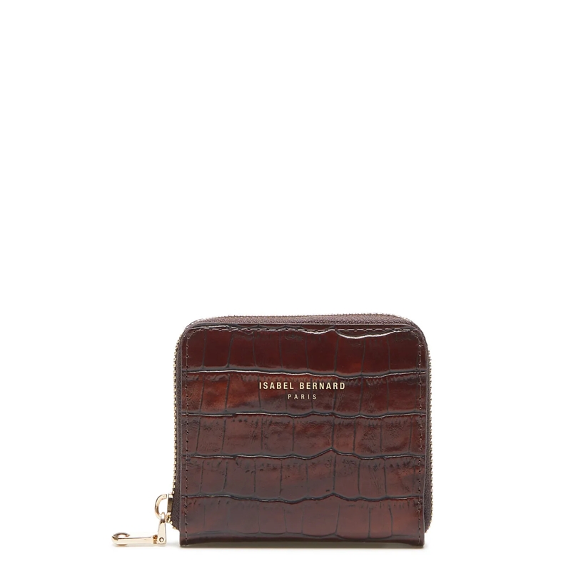 Isabel Bernard Portemonnaie mit Zip-Around-Reißverschluss Honoré Jules Tabaca Croco Wallet Brown