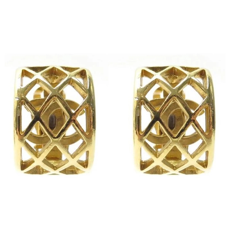 Chanel Ohrstecker VINTAGE CHANEL CAGE CC LOGO OHRRINGE IN GOLDENEN G gold