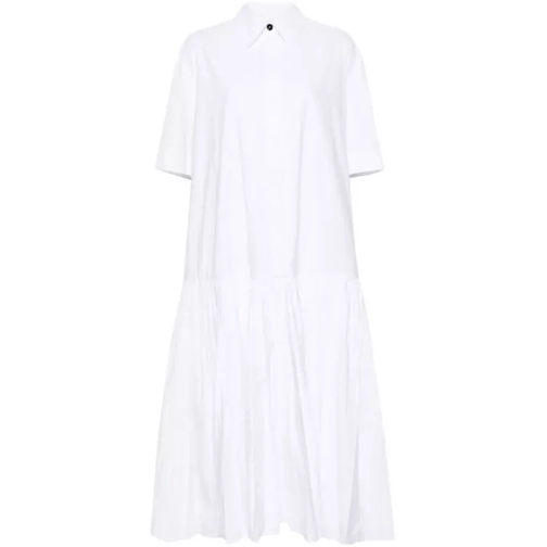 Jil Sander Drop Waist Midi Dress White 