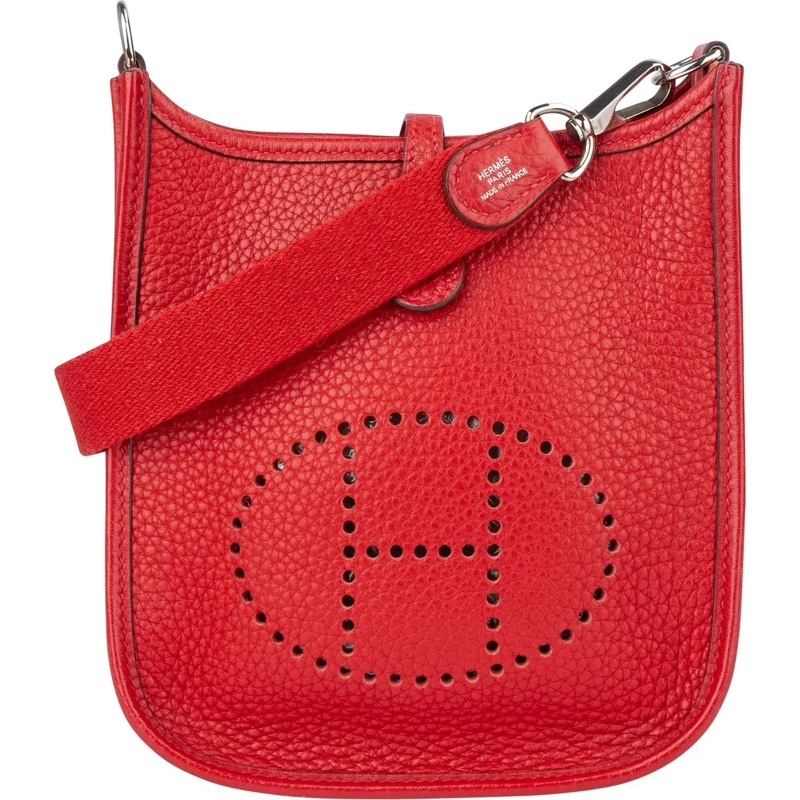 Hermès Schultertasche Hermes Rouge Taurillon Clemence Evelyne 16 Crossbo rot