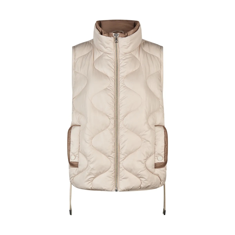 Marc Aurel Weste Weste- Leistentaschen mit Kontrastdetails- regu beige