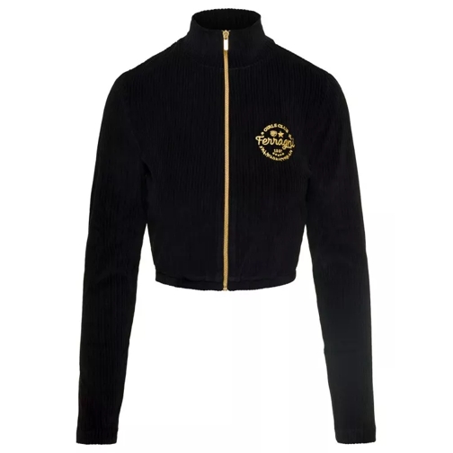 Chiara Ferragni Black High-Neck Sweatshirt With Zip And Logo Embro Black 