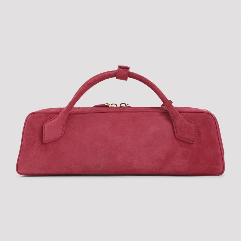 Alaia Clutch Framboise Goat Leather Clutch With Top Handles Burgundy