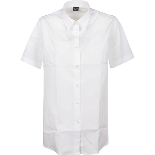 Fay Blusen Short Sleeve Shirt White weiß