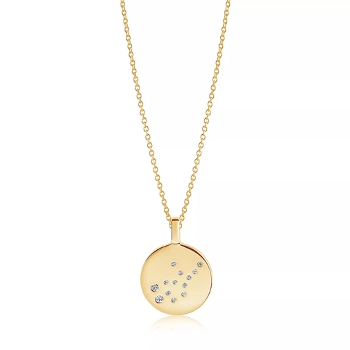 Sif Jakobs Jewellery Zodiaco Virgo Pendant White Zirconia 18K Gold Plated Mittellange Halskette