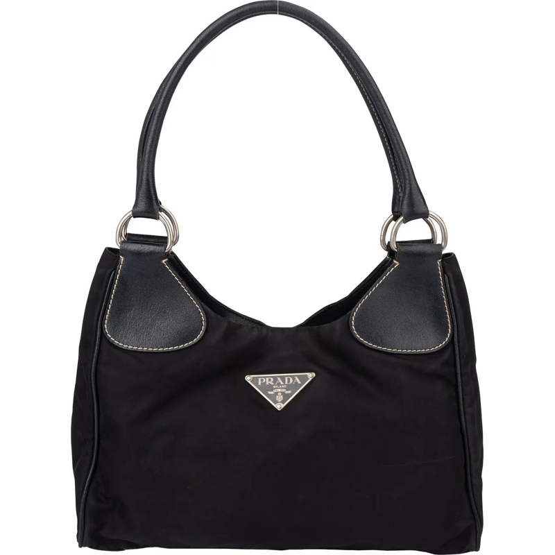 Prada Sac à bandoulière Prada Black Nylon Triangle Handbag schwarz