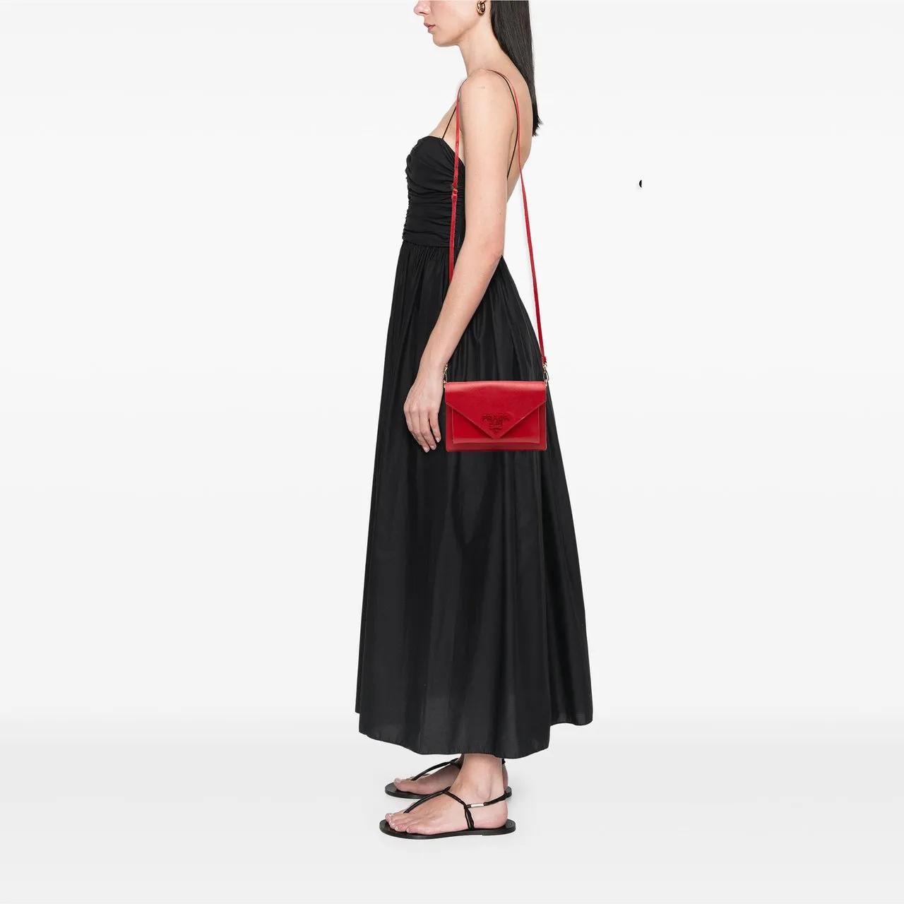 Thumbnail - Prada Hobo Bags - Mini City Calf Trimmed Saffiano Monochrome Envelop - Gr. unisize - in Rot - für Damen