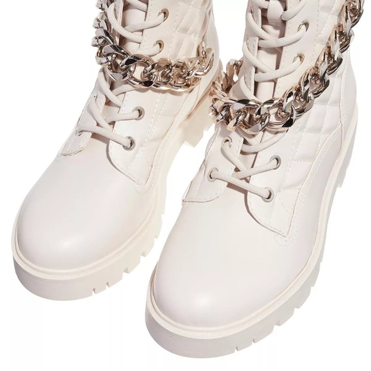 Guess white combat store boots