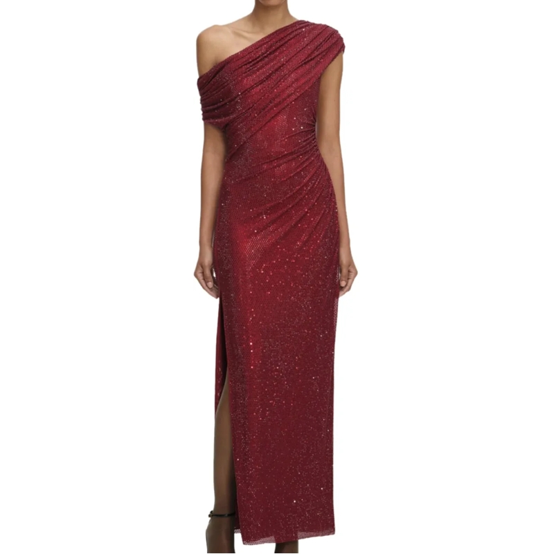 Self Portrait Midikleid Dresses Bordeaux rot