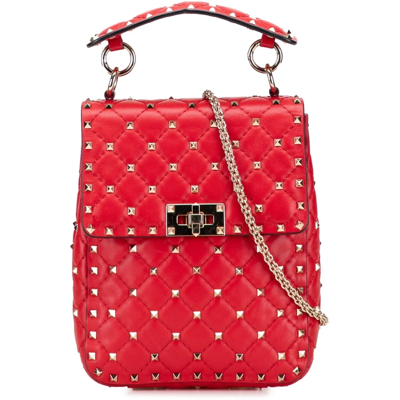 Valentino Garavani Sac à bandoulière Nappa Rockstud Spike Vertical Satchel rot