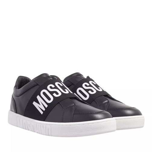Moschino Sneakerd Logo Vitello Nero Low-Top Sneaker