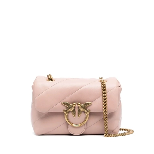 PINKO Sac à bandoulière Rose Pink Calf Leather Quilted Bag Pink