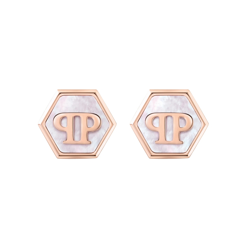 Philipp Plein Ohrstecker Ohrringe Plein Mini Logo rosegold