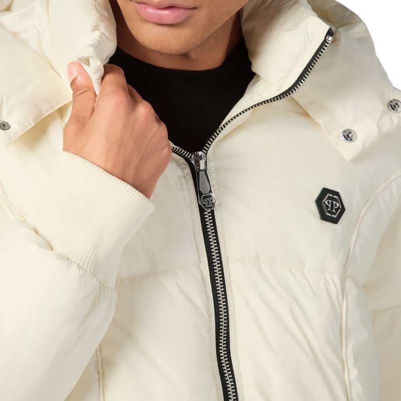 Philipp Plein Lederjacke Jacke beige(Image 5)
