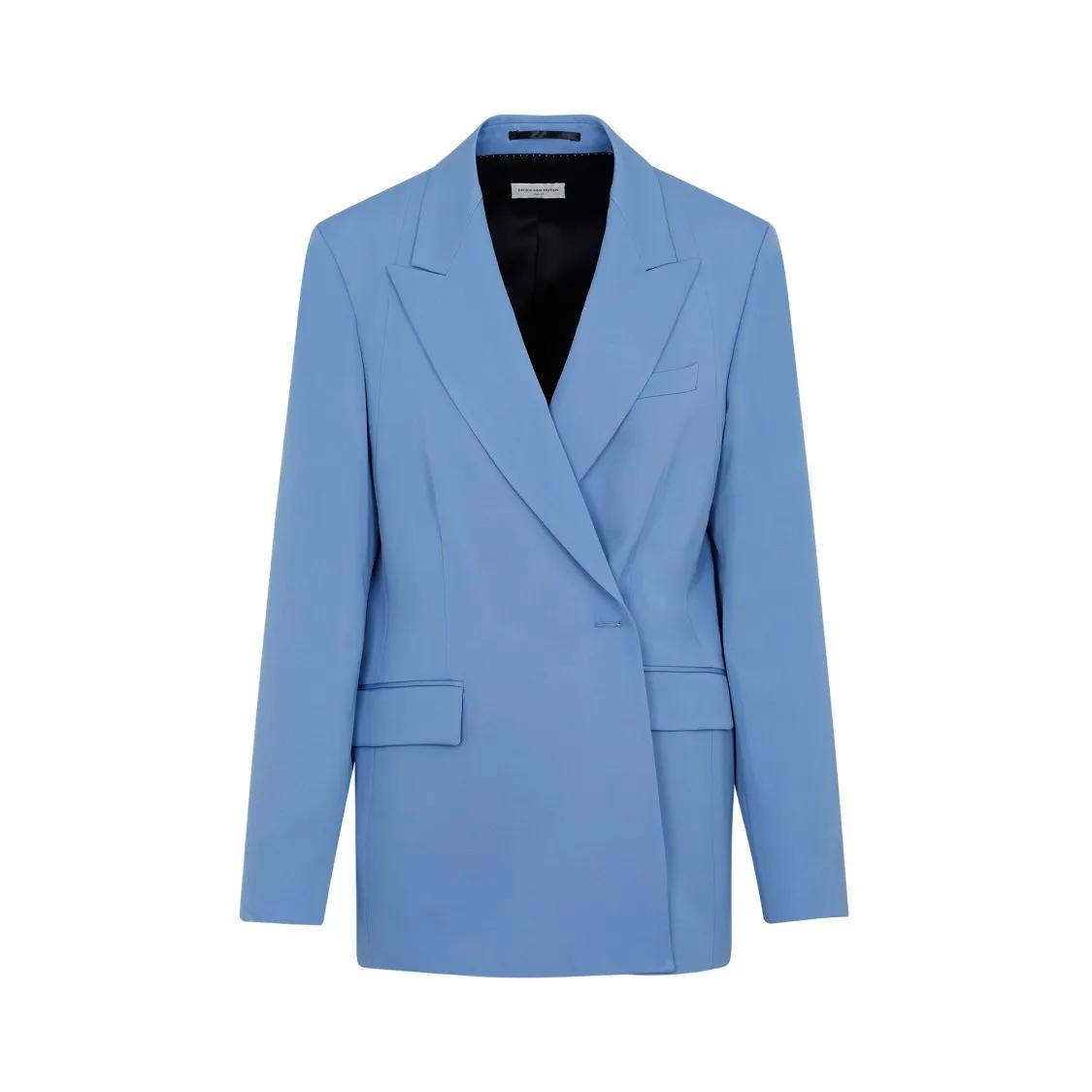 Dries Van Noten - Light Blue Wool Beno Jacket - Größe 38 - blau