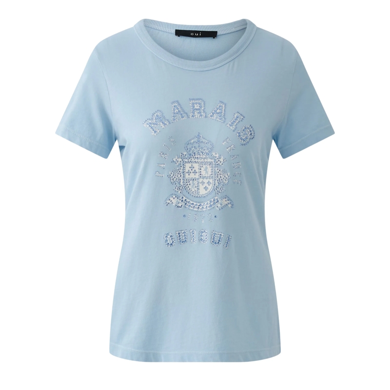 Oui T-Shirt T-Shirt hell-blau