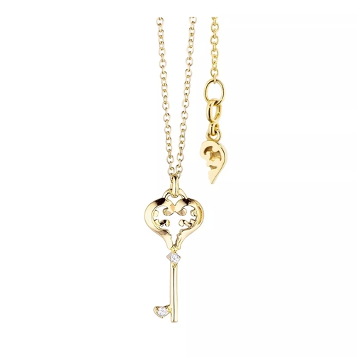 Capolavoro necklace "Joy", 4 diamonds brilliant cut 0.01ct, l 18k Yellowgold Short Necklace