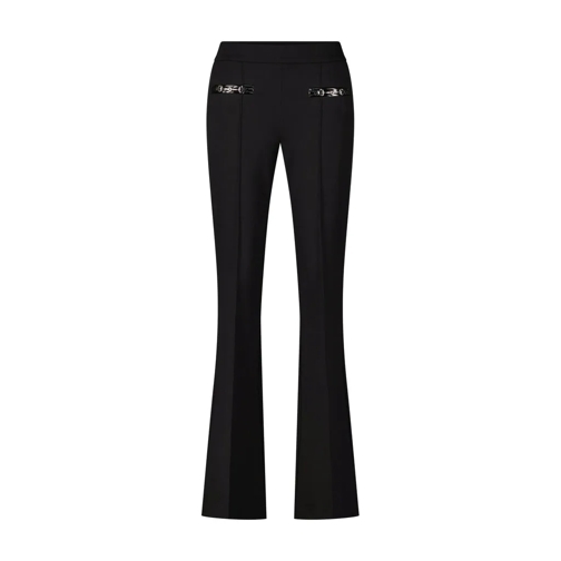 Cambio Stoff-Schlaghose Schwarz Pantaloni casual